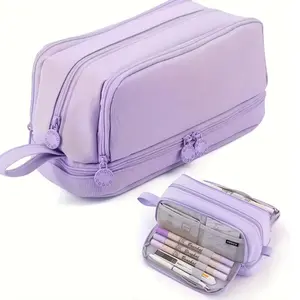 Beauty Bag LargeSports Grooming Bag  Capacity Pencil Bag with Handles Aesthetic Pencil Pouch School Cases Zipper Big Stationery Bag Pen Case Students School Supplies