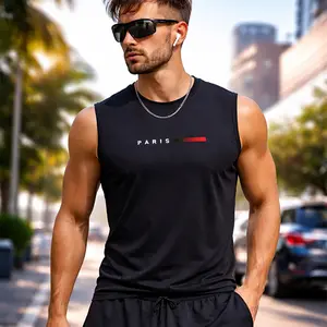 Men’s Sleeveless Athletic Tank Top, Crew Neck Muscle Workout Shirt for Gym, Running & Casual Summer Wear