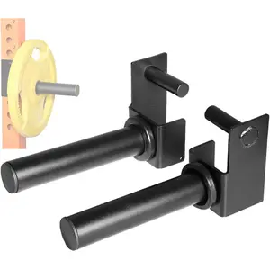3x3 Weight Plate Holder Attachment, Power Rack Weight Horns for Olympic Weight Plates Storage