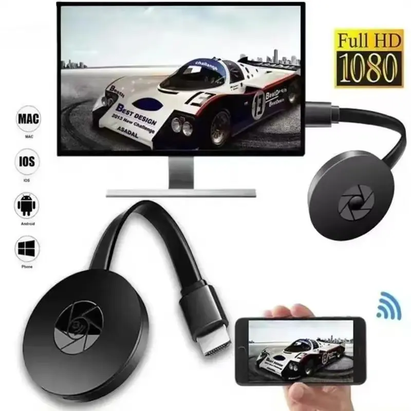 Wireless Phone Screen Mirroring Device, Horizontal and Vertical Screens, G2 Push Treasure HD HDMI Projection, Wireless Hdmi Transmitter Receiver, No Delay Mobile Live Streaming, Screen Mirroring Adapter, Electronic Gadgets