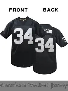 Men's Las Vegas #34 #15 Vintage Football Jersey, Letter Embroidered American Football Shirt, Breathable Sports Wear, Casual Street Style