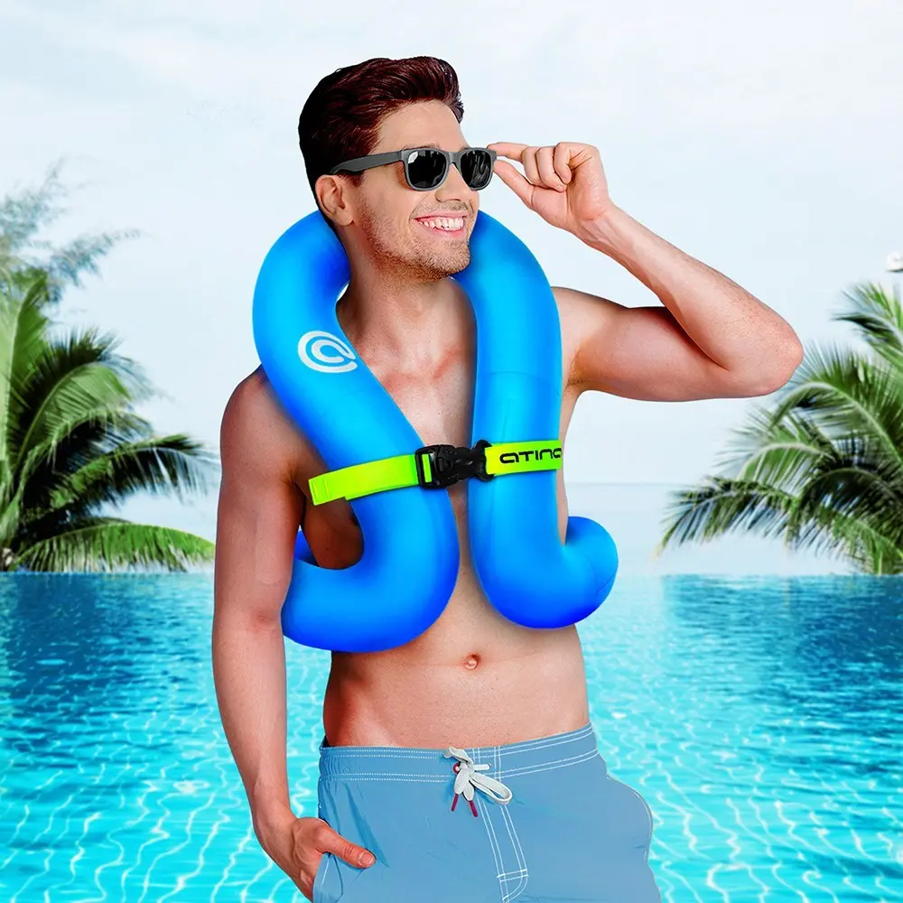 Double Airbag Anti-Tip Inflatable Buoyancy Vest, Unisex Snorkeling Rafting Portable Foldable Water Safety Gear, Essential Swimwear Accessory, Swimming Accessories, Inflatable Floater