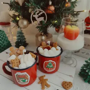 Gingerbread Candle Christmas Holiday Candle Gingerbread Mug with Cookie and S'mores Decor, Snowflake Accents, Perfect for Gifting and Aroma Freshening