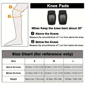 Skateboard Protective Gear Set, 6pcs - Enhanced Impact Protection, Adjustable, PE Material, Ideal for Cycling, Skating, Snowboarding - Black