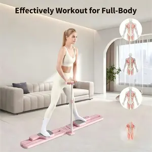 Home Gym and Pilates-Specific Detachable Ski Machine--Full-Body Exercise Equipment, Training Board Suitable for Various Sports Scenarios, Available in Pink/Purple, Compact Home Fitness Device