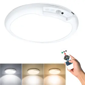 Rechargeable Motion Sensor Ceiling Light with Remote, 3 Adjustable Color Temperatures,Battery Powered for Closet Shower Stairs Shed Hallway Porch Patio Restaurant Bedroom Lamp Lighting
