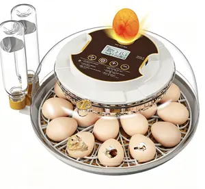 18 Egg Incubator with Automatic Egg Turning & Humidity Control, Built-in Egg Candler, 360° View Window & Dual-Size Trays for Chicken, Duck, Quail, Goose Eggs – Ideal for Farm, Classroom, Home Kitchen