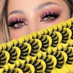 3D Fluffy Messy False Eyelashes 10 Pairs Thick Dramatic Clear Band Reusable Lashes