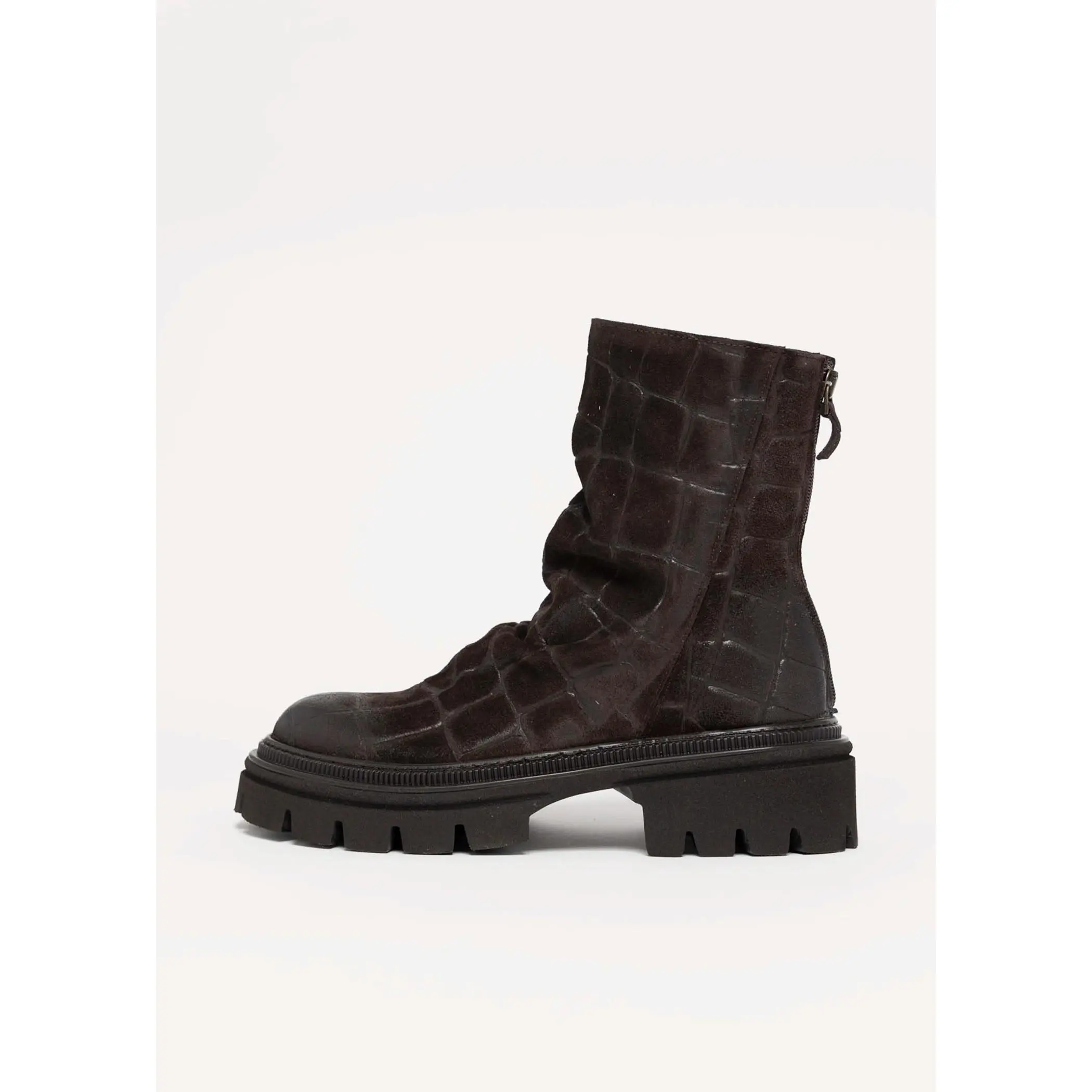 Italian Suede Lug Sole Ankle Boot