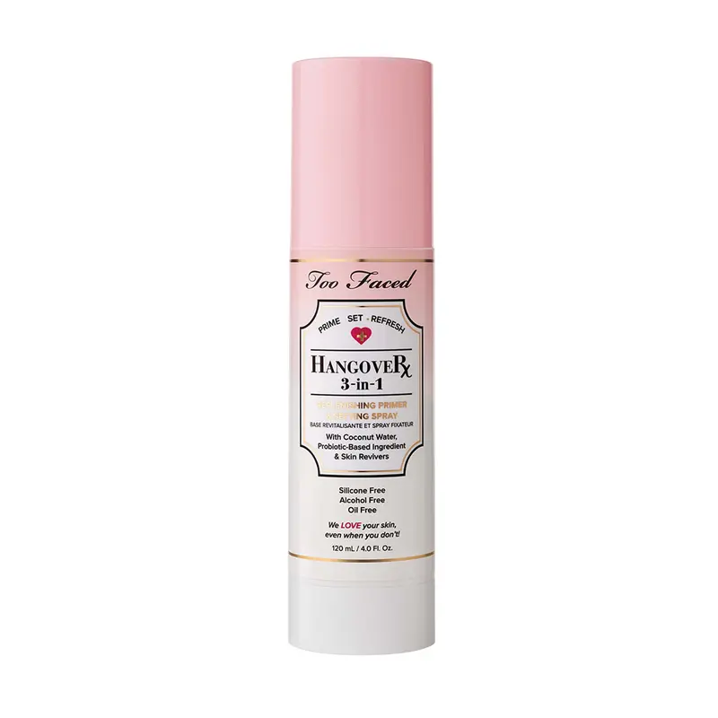 Too Faced Hangover 3-in-1 Replenishing Primer & Setting Spray | Hydrates, Refreshes, Brightens Skin | Soothes + Smoothes