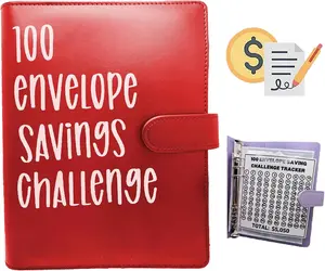 100 Envelope Challenge Binder, Savings Challenge Book with Cash Envelopes, Easy Fun Way to Save $5050, Budget Planner Binder for Money Saving, Budget Organizer with Savings Challenge Sheets