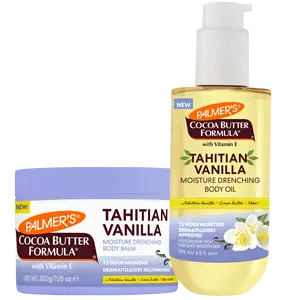 Palmer's Cocoa Butter Formula Tahitian Vanilla Moisture Drenching Body Balm and Body Oil Bundle