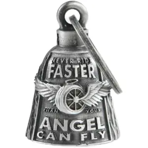 Alloy Guardian Angel Gremlin Biker Keychain - Bell-Shape Lucky Charm with Angel Motif, Protection Gift for Motorcycle Riders (Fits All Motorcycles)