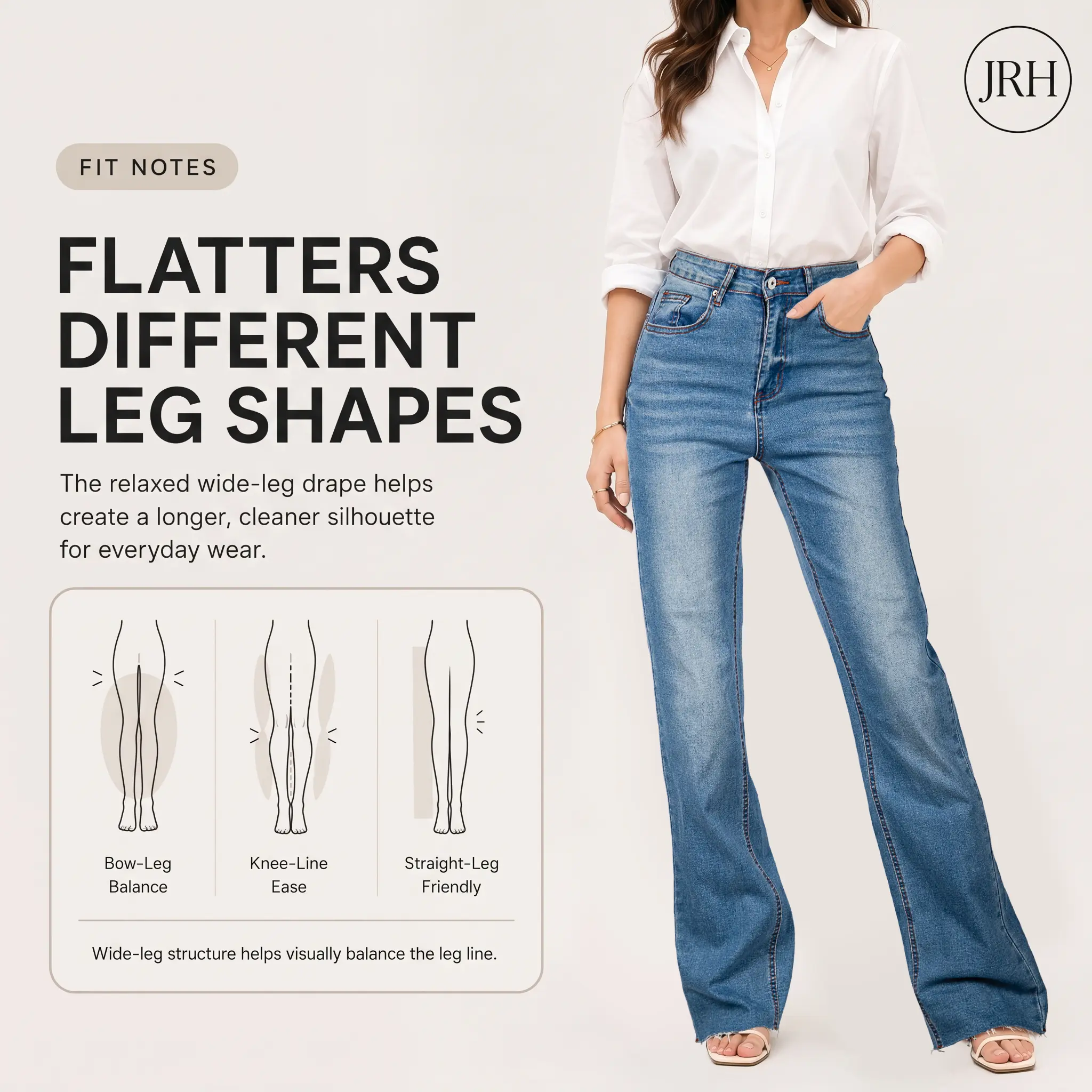 JRH High Stretchy BBL Jeans Butt Lifting Rise Baggy Jeans Stretchy Wide Leg for Women Distressed Pants Womenswear Bottom Wide Leg Raw Hem Denim Pants DIY Inseams