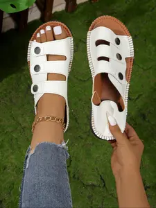 Women's Fashionable Plain Color Platform Sandals, Casual Comfortable Sandals for Summer, Lightweight Breathable Shoes for Daily Wear, Girl, Trendy Sandals