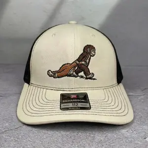 Punch Premium Trucker Hat - Vintage Lake of the Woods Canada Moose Country Camouflage Snapback Hat with Embroidered Design for Outdoor Activities