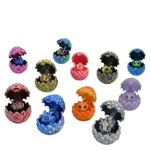 3D Printed Mini Dragon & Egg Combination Decoration Set, Vibrant Egg Ornaments, Creative Desk Decoration and Room Decoration, Fun Collectibles, Art Figurine, Ideal Choice for Christmas Halloween, Wonderful Gifts for Friends and Family (5sets)