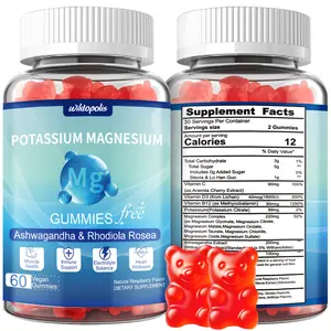 Wildopolis Potassium Magnesium Gummies - Calcium, Magnesium, Potassium, Zinc, Vitamin Dietary Mineral Supplements for Leg Cramps and Muscle Soreness