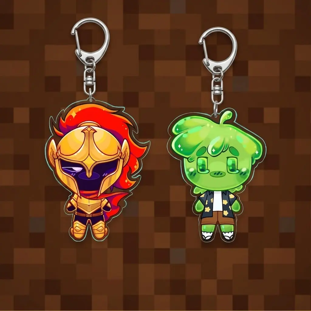 Minecraft ARG D3rlord3 and Avery Chibi Keychain Acrylic Charms - Cute, Durable, And Perfect For Bags, Keys, Or Gifts. Great For Daily Use Or As Thoughtful Little Gifts For Your Friends And Yourself.
