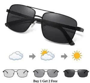 PALESHY Anti-Glare Auto Tint Retro Oversized Square Frame Eyewear, Men & Women's Driving, Outdoor Sports Eye Shield