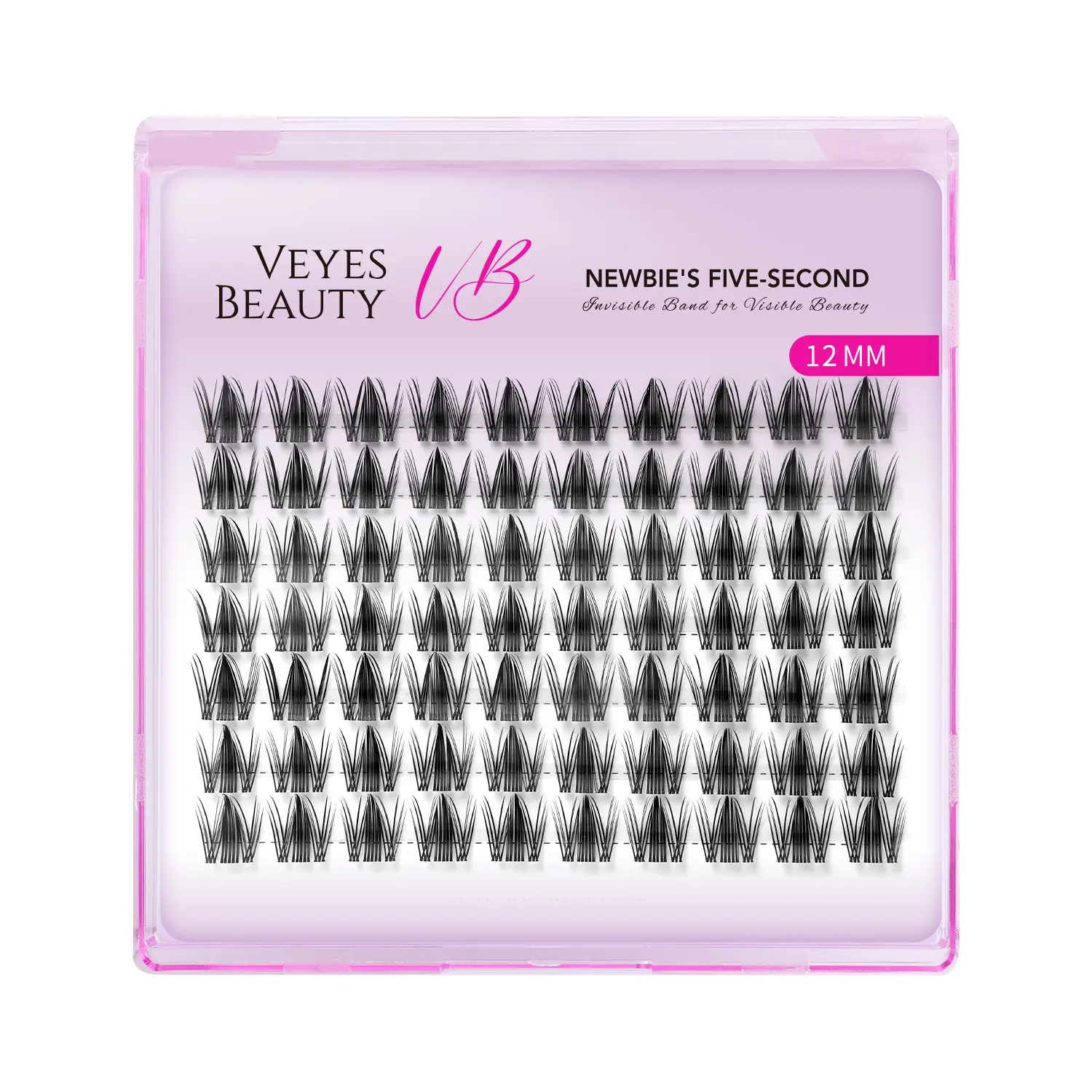 VEYESBEAUTY Manga Single Length Cluster Lashes Newbie's Five-Second Invisible Band Wispy Lightweight Softness Weightless Makeup Eyelash Extensions,sunscreen
