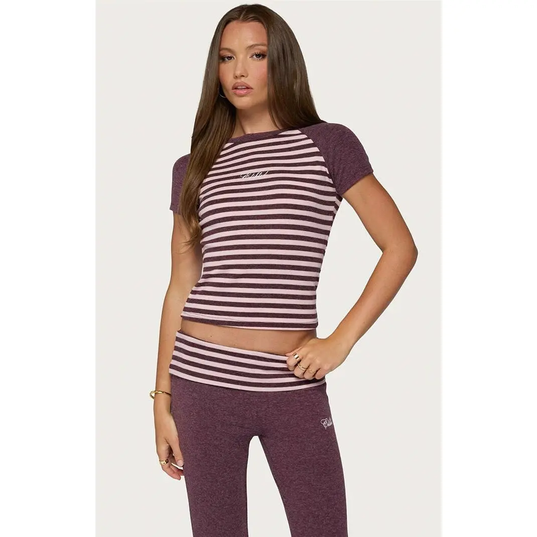 Edikted Women's Stay Edikted Stripey Raglan T-Shirt