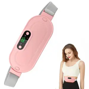 Menstrual Heating Pad, Cordless Portable Heating Pad with 3 Heat Levels and 4 Adjustable Comfort Massage Modes, Electric Waist Belt, Suitable for Home and Travel Use