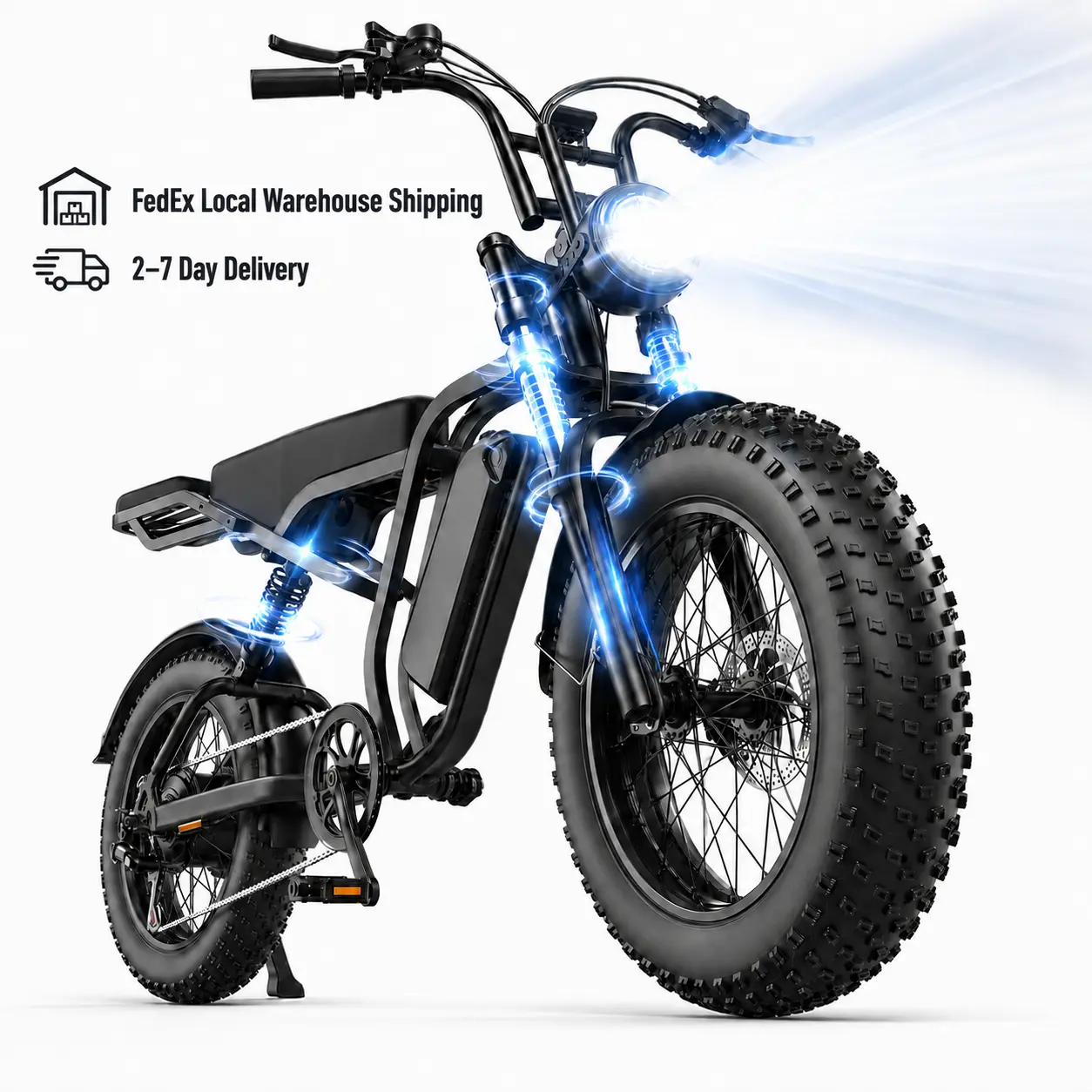 SU8 Adult Commuting Electric Bike - 1500W Peak Power, 30MPH Max Speed, 40+ mi Range, 20"×4.0" Fat Tires, 48V 15AH Removable Battery, Full Suspension, All-Terrain, UL 2849 Certified Energy-Saving Ebike sohochic
