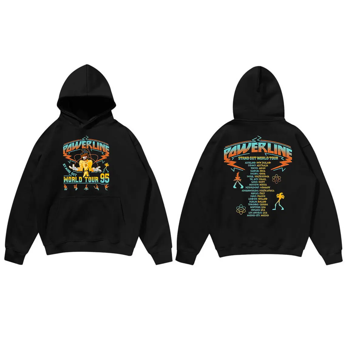 Vintage 90s Goofy Movie Hoodie, Max Goofy Roxanne Powerline Shirt, Movie Cartoon World Tour Tee Sweatshirt