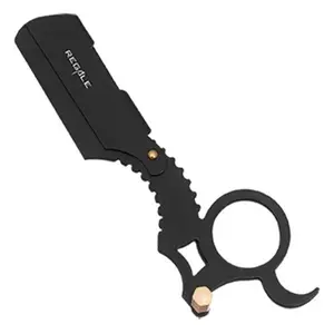 Regale Finger Ring Straight Edge Razor - Black Matte