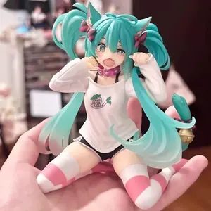 Hatsune Miku 12CM Collectible Figure in Cat Ear Outfit with Long Sleeves