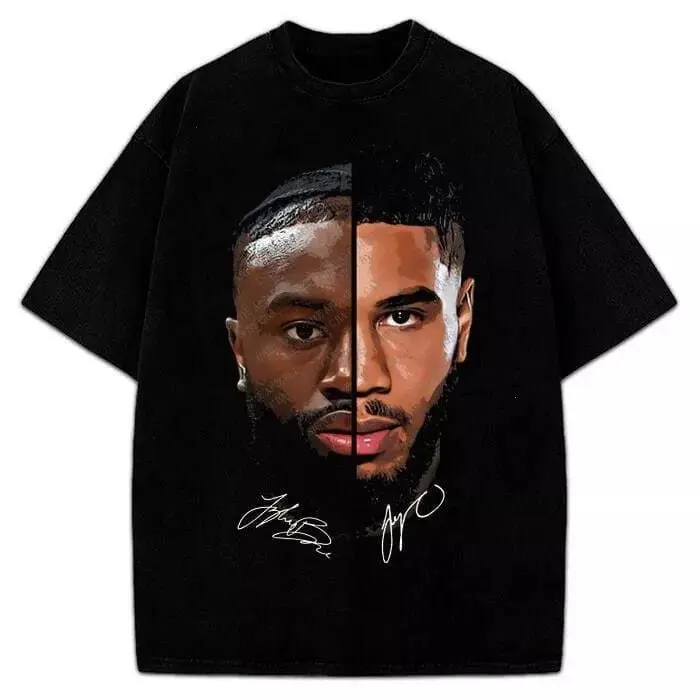 Jaylen Brown and Jason Tatum Duo T-Shirt, Boston Basketball Design Graphic Tee, Celtics Fan Shirt, 100% US Cotton, Design & Printed In The USA