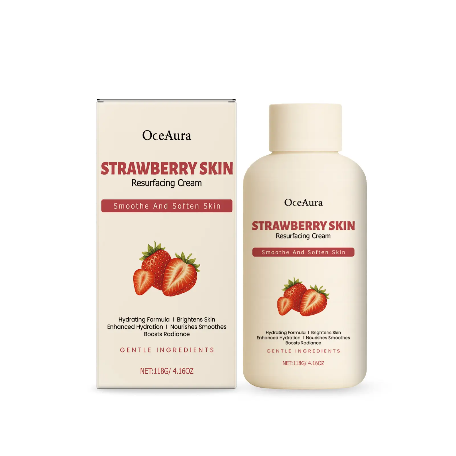 Strawberry Legs Treatment Cream with Triple-Acid Complex for Exfoliation, A Body Care Moisturizer for Keratosis Pilaris & Smoothing Rough Bumps, Deep Moisturizing, Body Care Products, Exfoliating