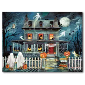 Courtside Market Haunted House I 16x20 Canvas Wall Art