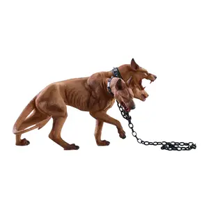 JXK Cerberus Three-Headed Guardian Hound Resin Statue - Mythological Underworld Sentinel Sculpture with Intricate Textural Detail for Collectors and Fantasy Decor