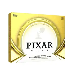Topps Pixar Gold Hobby Box - 9 Cards Inside Including 1 Encased Card Officially Licensed Trading Cards