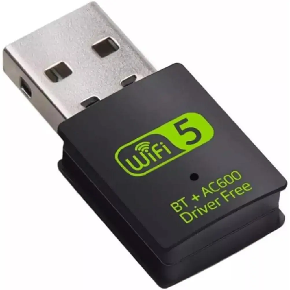 USB WiFi  Adapter, 600Mbps Dual Band 2.4/5Ghz  Network External Receiver, Mi WiFi Dongle for PC/Laptop/Desktop Computer Driver Free Green