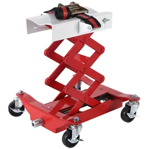 450 pound heavy-duty low profile drive jack for car and truck maintenance -7-23 inch lifting height -2M seat belt -4 brake casters - portable hydraulic jack
