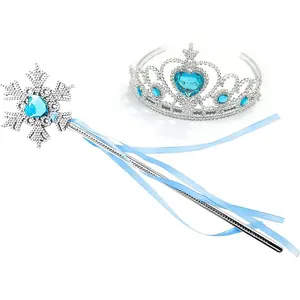 Princess Elsa Crown Tiara and Wand Set --  Heart Jewel