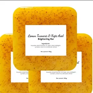Lemon Tumeric & Kojic Acid Brighteing Bar Soap Radiant Cleansing Body Care