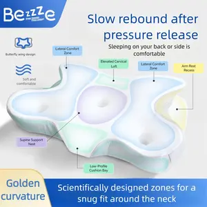 Cervical Neck Pillow for Sleeping, Ergonomic Side Sleeper Pillows for Adults, Cooling Neck Support Pillows for Neck and Shoulder Pain, Memory Foam Pillows for All Sleep Positions