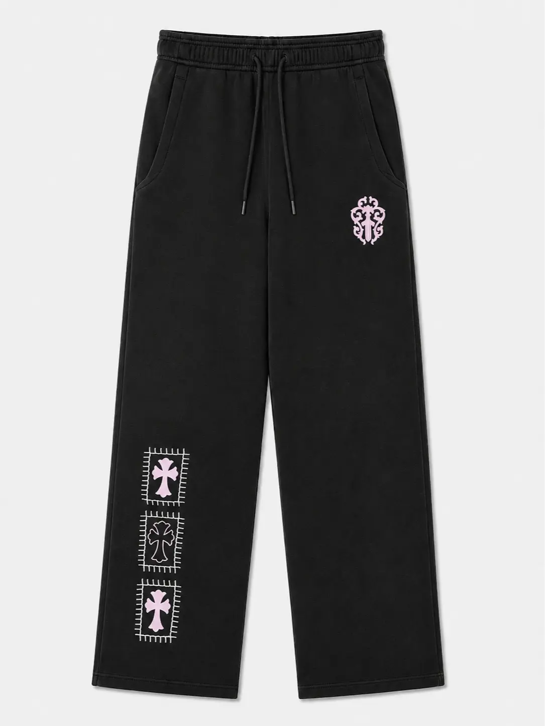 Chrome Hearts Gothic Cross Wide Leg Sweatpants