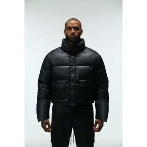 LEGEND PLISSE PUFFER JACKET - BLACK
