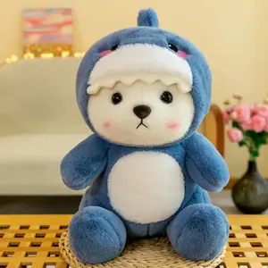 Cute Stuffed Animal - Bear Hug Sleeping Fluffy Toy Bed Decor Plushie Doll Transforming Bear Halloween Gift Birthday Toys for Kids Girlfriend
