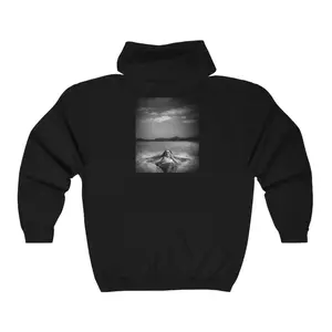 Women's AIC Unisex Heavy Blend Full Zip Hooded Sweatshirt Graphic Hoodie - Long Sleeve Pullover Regular Fit | Soft & Breathable Fabric, Durable Print, Everyday Comfort, Machine Washable, monochrome photography desert landscape