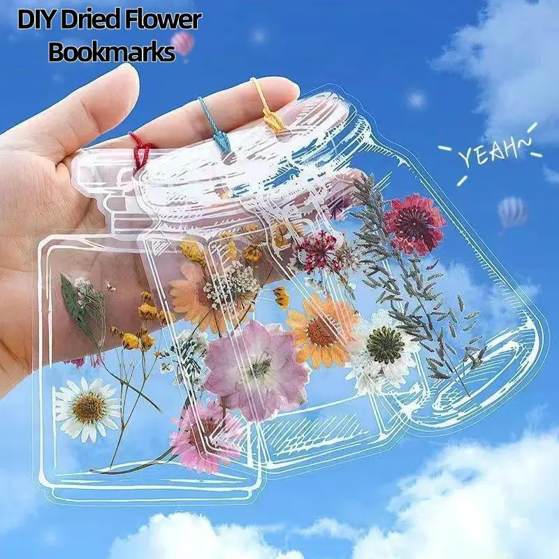 40Pcs DIY Bookmarks, Transparent Dried Flower Bookmarks, Handmade Dried Flower Bookmarks, FlowerBookmarksMaker, Handmade DIY Transparent Beautiful Flower Page