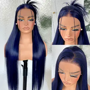 LOVSOUL 13x6 Lace Frontal Wigs HD Glueless Synthetic Straight Lace Front Wig Pre-Plucked, Ready to Wear Similar Human Hair 200 Density, 32inch Women Girls