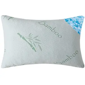 Shredded Memory Foam Pillows Set of 1, Cooling Zippered Breathable Memory Foam Bed Pillow for Sleeping 1 Pack, Queen Size Firm Pillow Gel for Neck Support, Hotel Quality Rest Pillow 20" x 30" Queen side sleeper