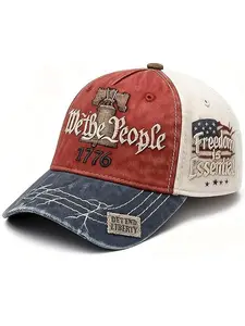 USA 250th Anniversary Hat, Adjustable 250th Anniversary Embroidered Patriotic Baseball Caps, Tribute Retro Washed Hat