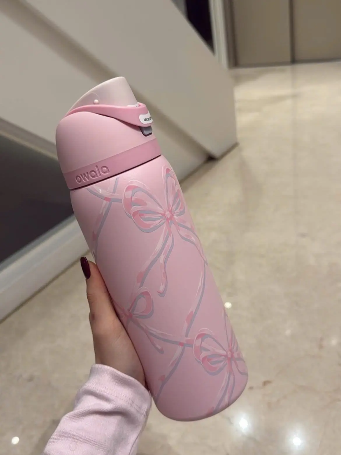 Sugar Plum Fairy 32 Oz Water Bottle Holiday Edition Pink